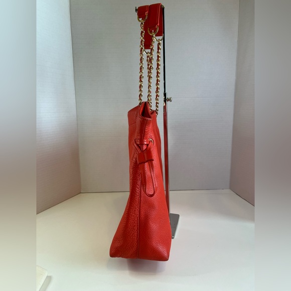 Tory Burch Marion Red/Orange Slouchy Tote w/Dust Bag - Picture 3 of 16